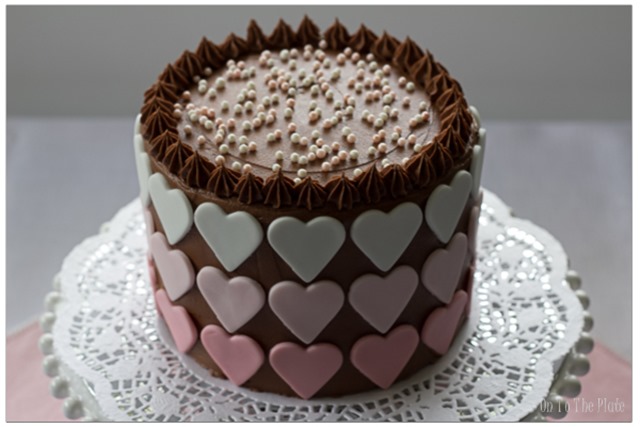Heart covered cake